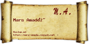 Mars Amadé névjegykártya